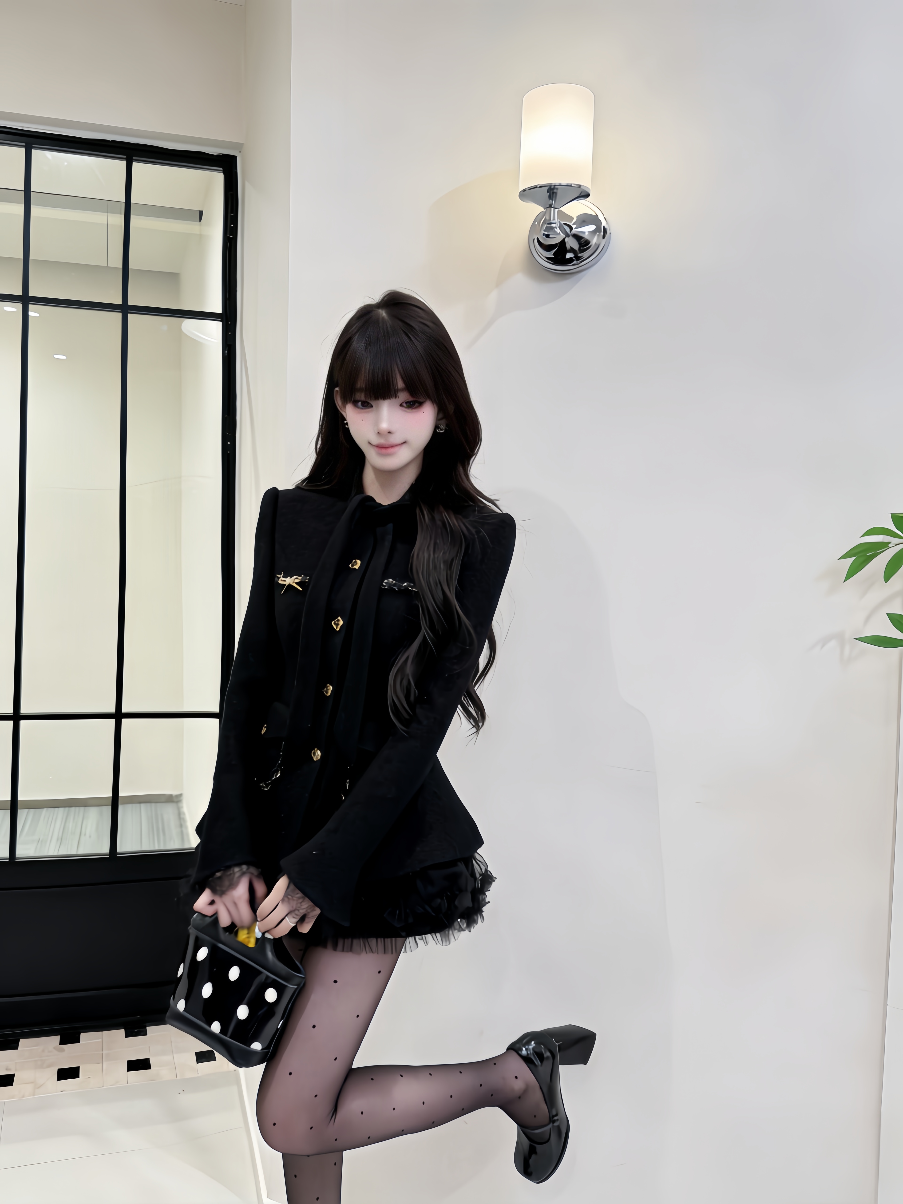 【千金玛德琳】秋冬纯欲千金风INS风法式显瘦排扣复古冬季时尚套装