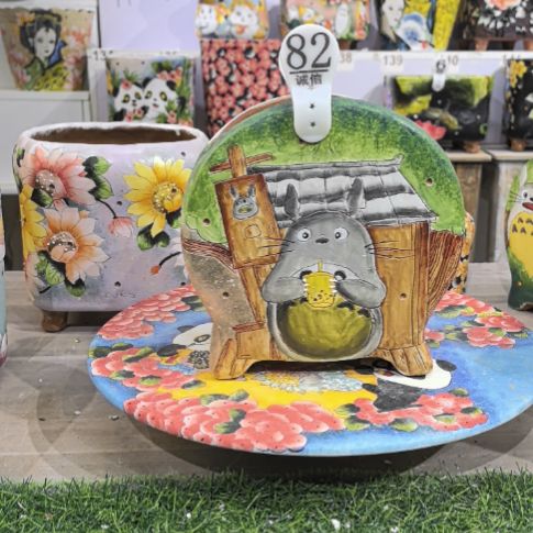 红泥花盆景德镇陶瓷