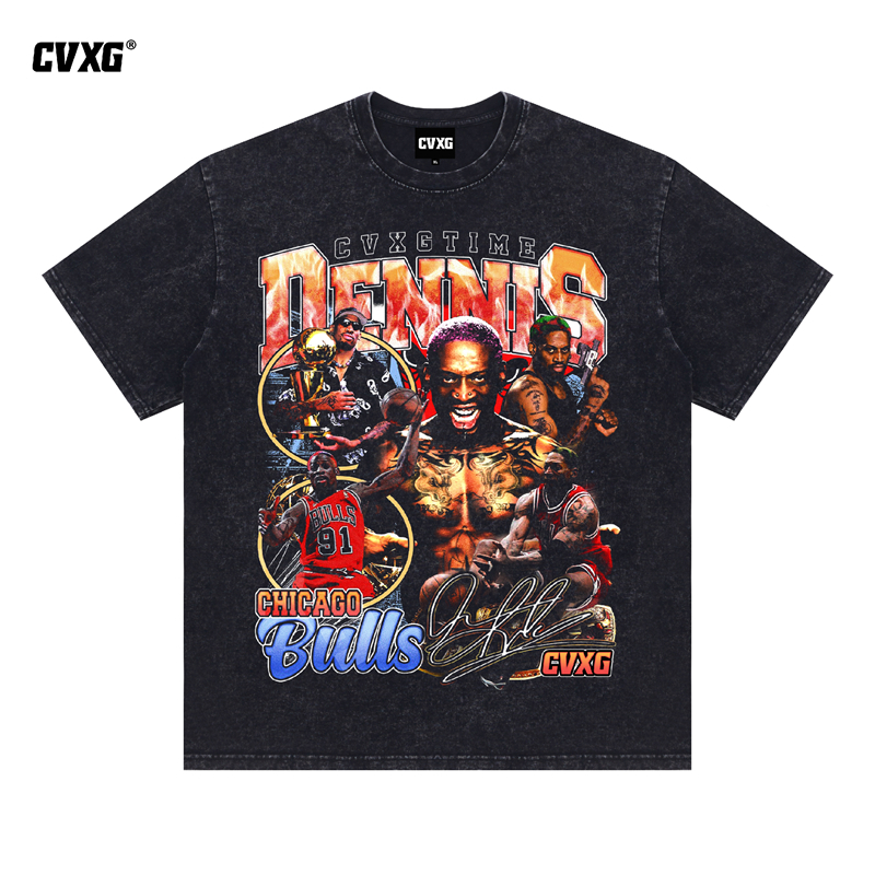 CVXG美式商店（罗德曼）美式重磅纯棉球星T恤上衣新款篮球康利直喷