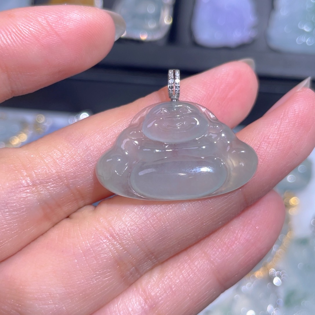 颈饰18K金镶嵌翡翠翡翠