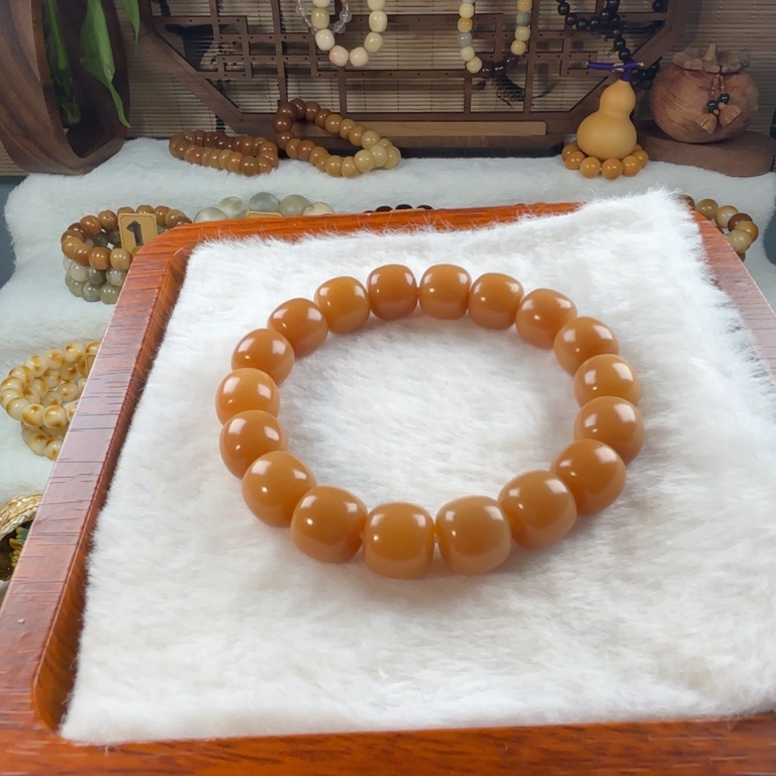 菩提根/象牙果手串卡12风化黄