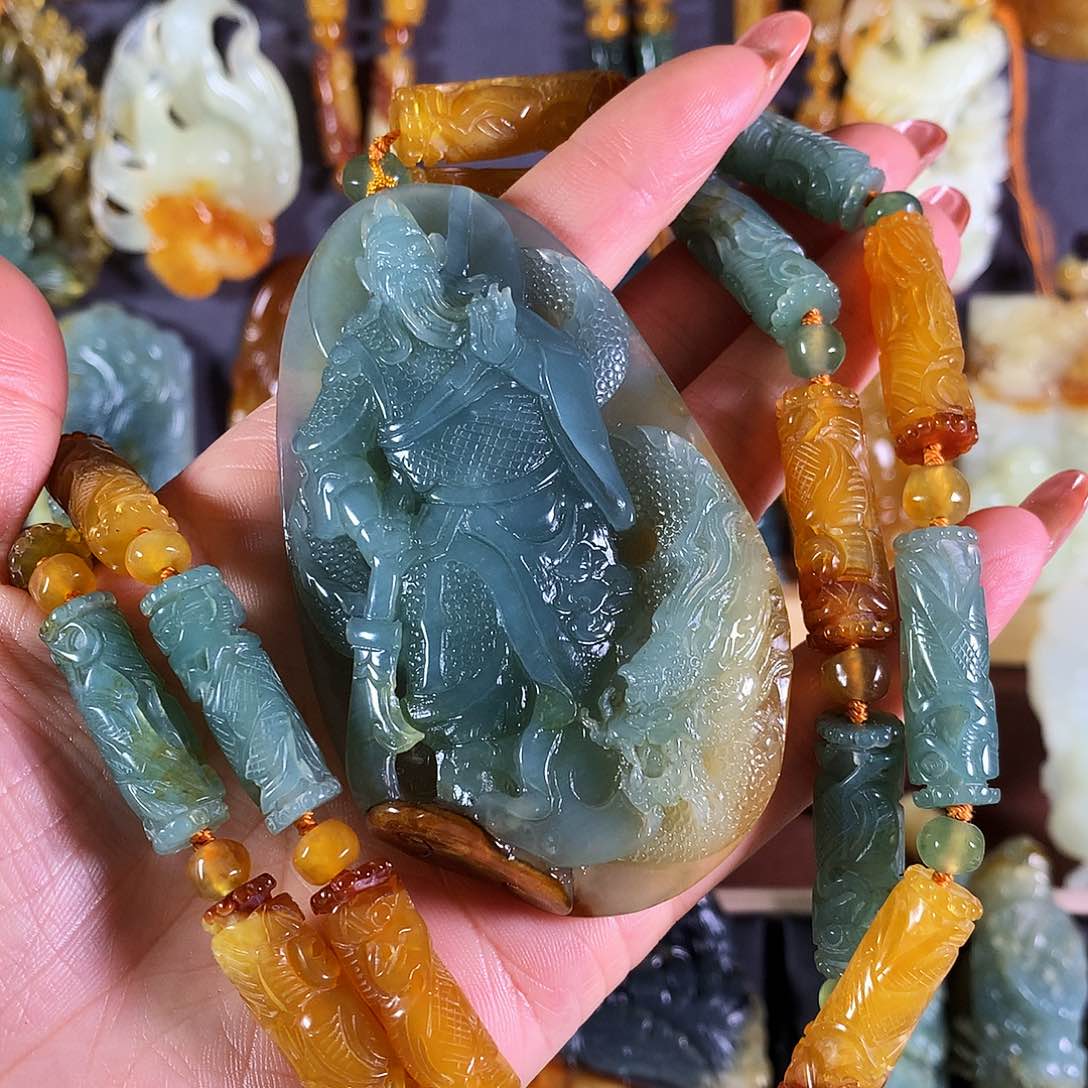 岫玉吊坠(赠链)未镶嵌用****1