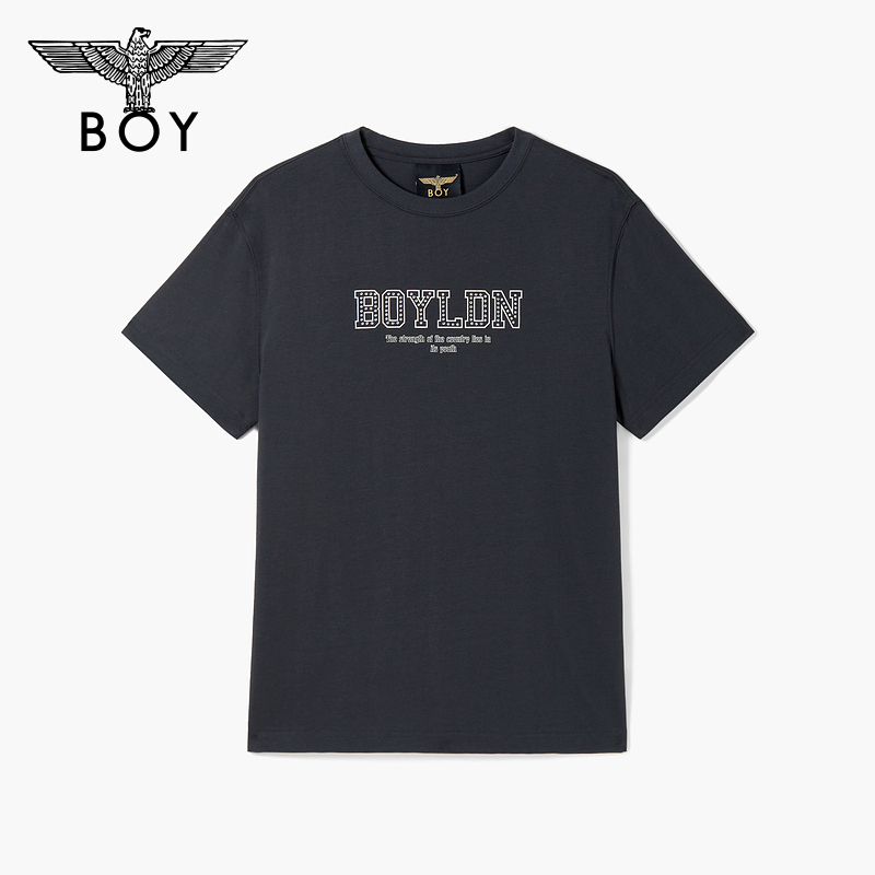 BOY2025秋季新款男女同款印花潮牌休闲圆领短袖T恤N01313