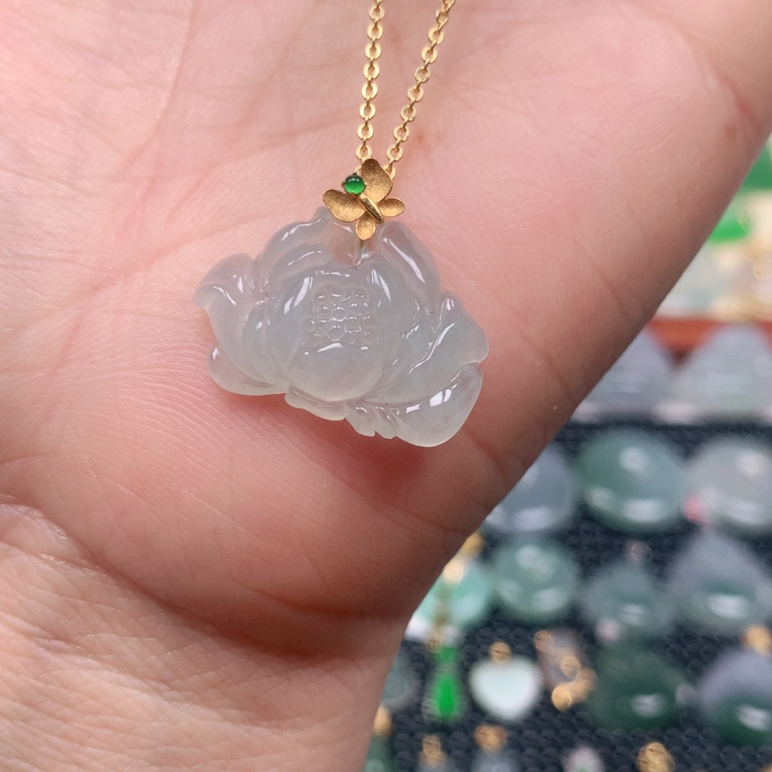 【闪购商品】翡翠吊坠(不含链)18K金镶嵌