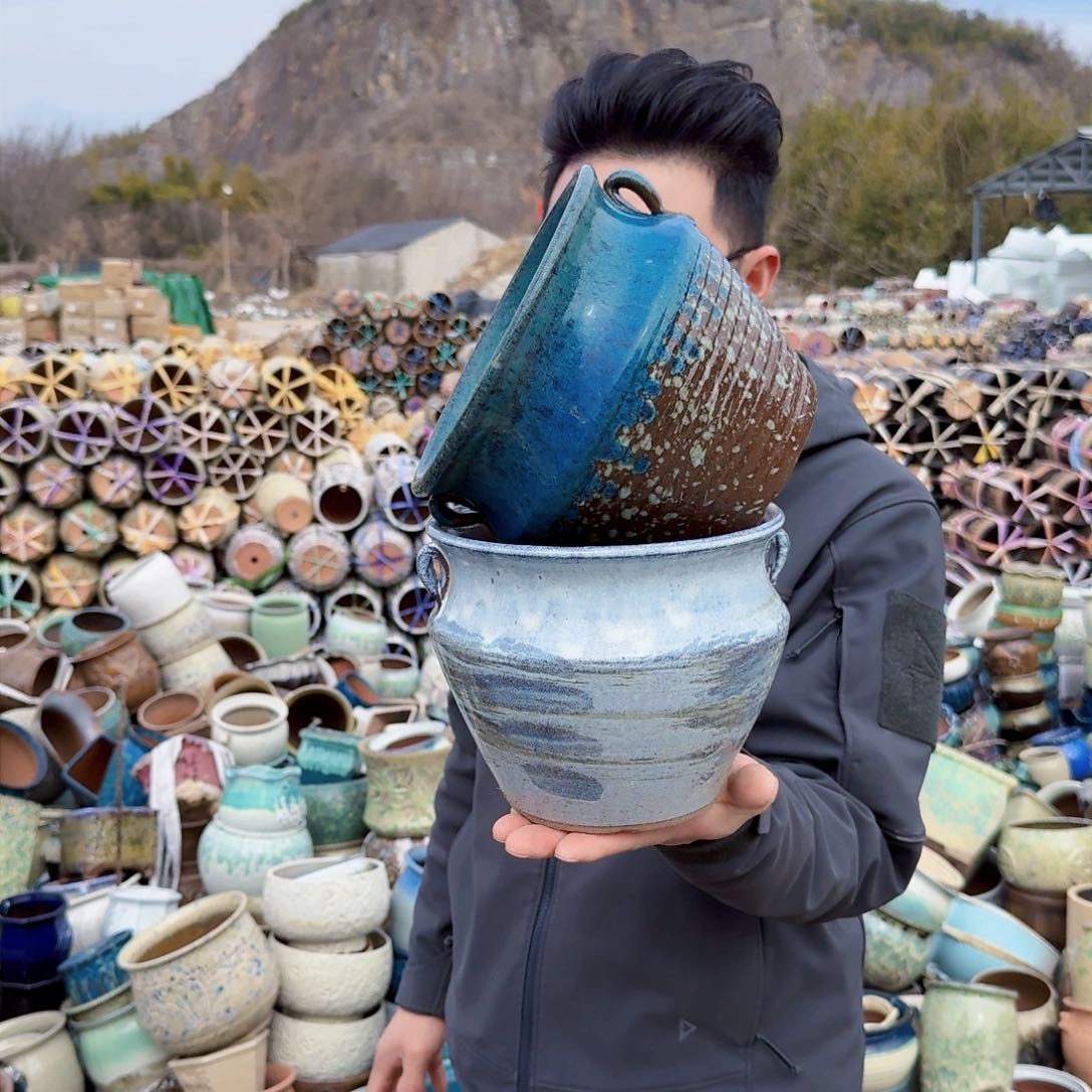 紫砂花盆瑕疵07两个两个