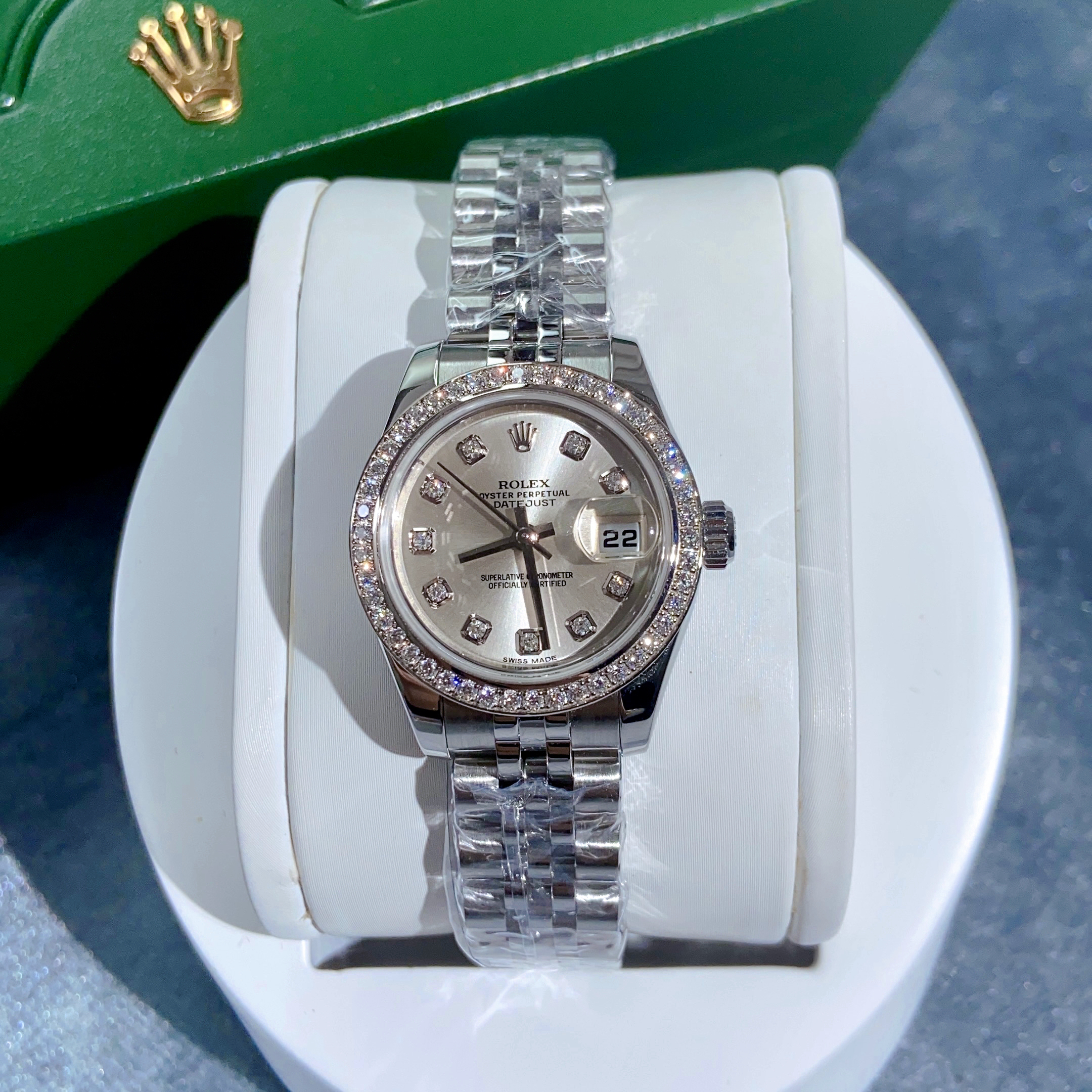 99新 Rolex/劳力士 日志系列/女表/原盘原钻/单表/179384/26mm