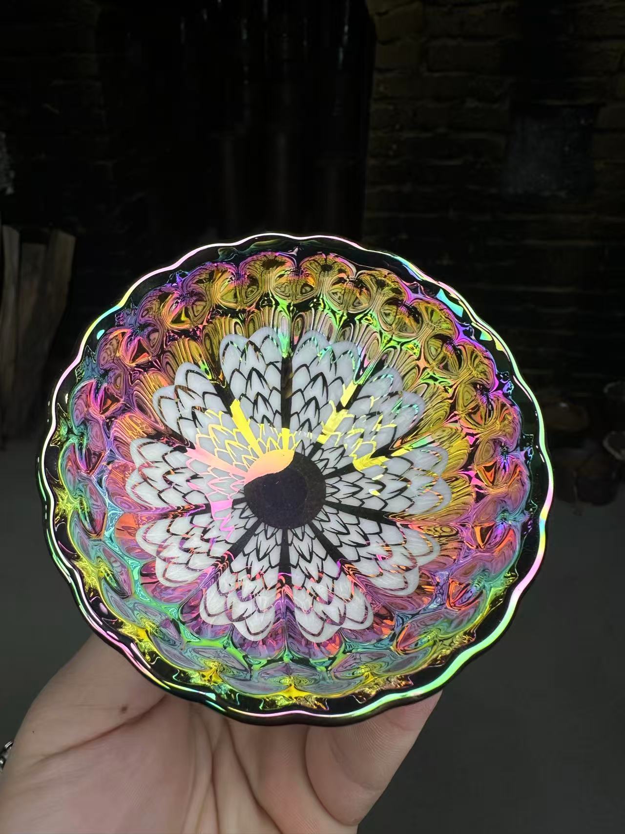 纯手工 茶器主人杯 七彩龙鳞纹