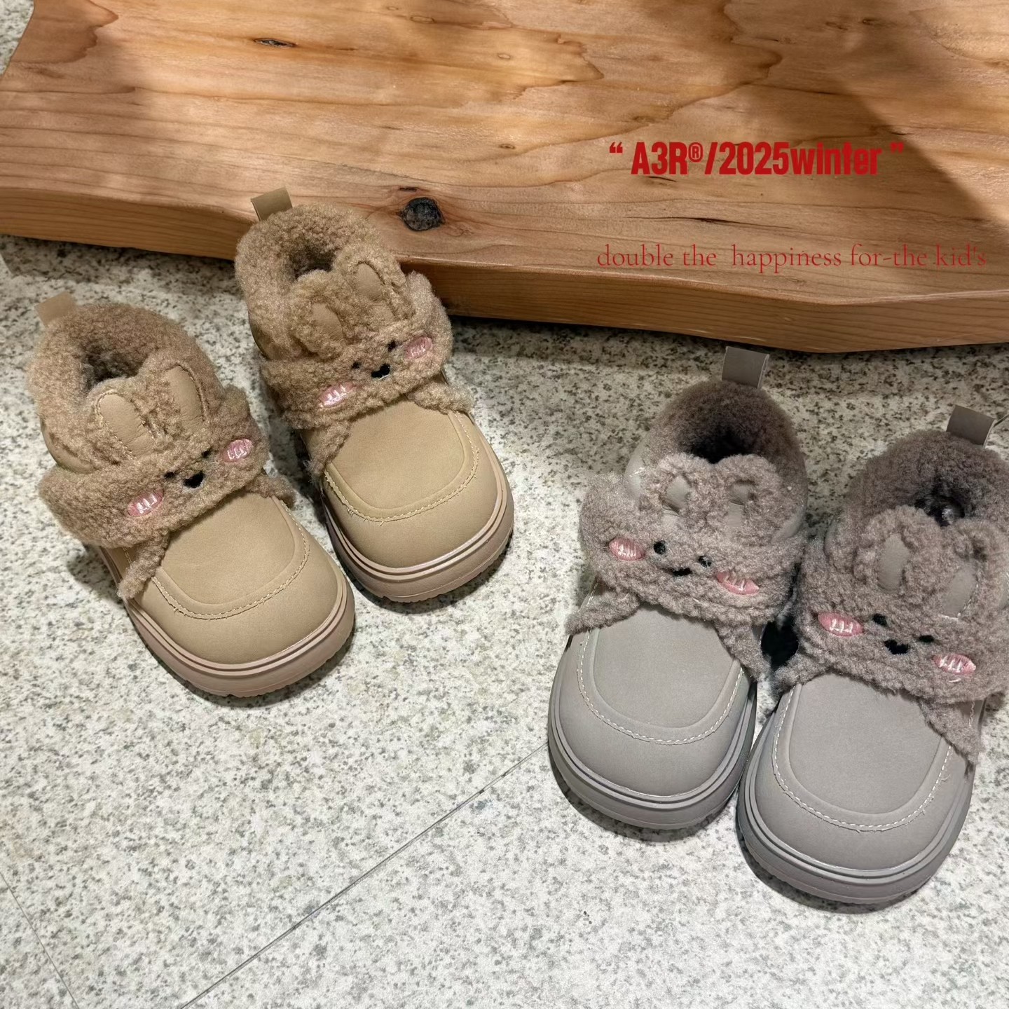 冬季休闲魔术贴女男女通用雪地靴保暖时尚防滑棉靴