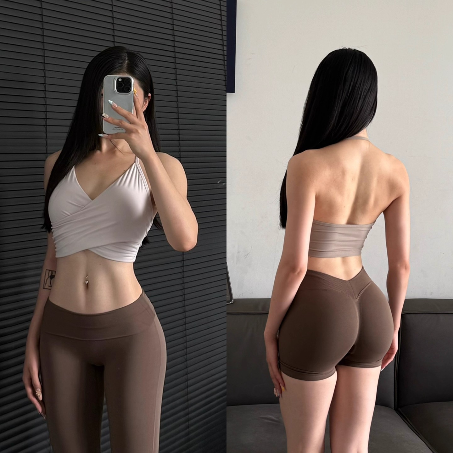 欧美性感瑜伽文胸细带挂脖美背运动内衣辣妹普拉提健身服带胸垫