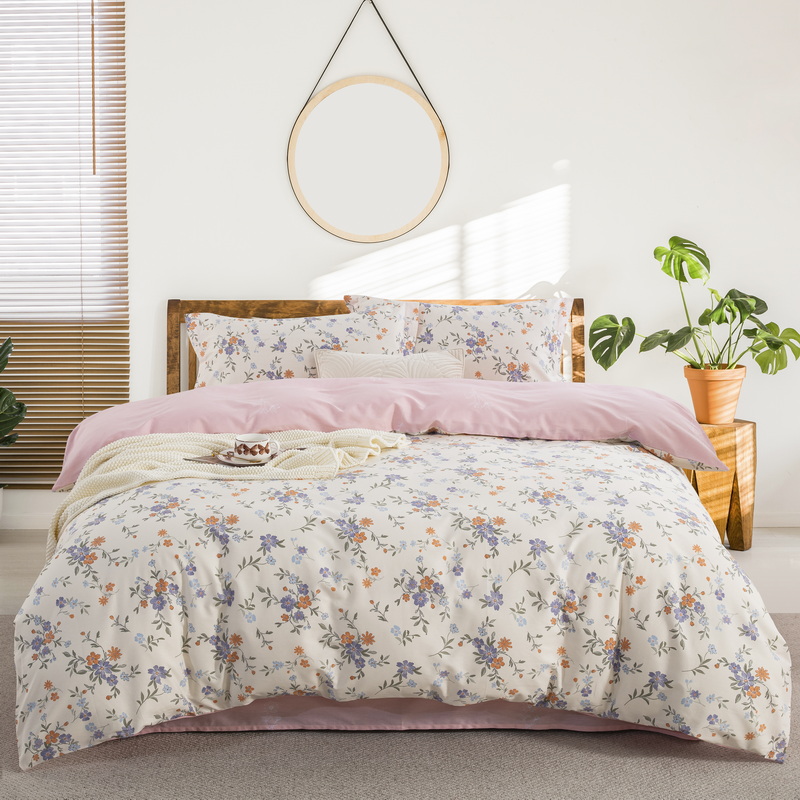 良品绘宿舍床单四件套棉100小碎花春晓斜纹棉简约新南通4件套床上