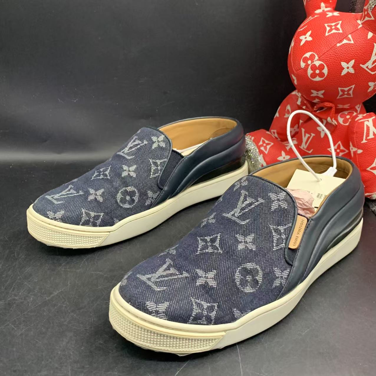 95新 LouisVuitton/路易威登 深仔老花一脚蹬37.5/38欧码lz016