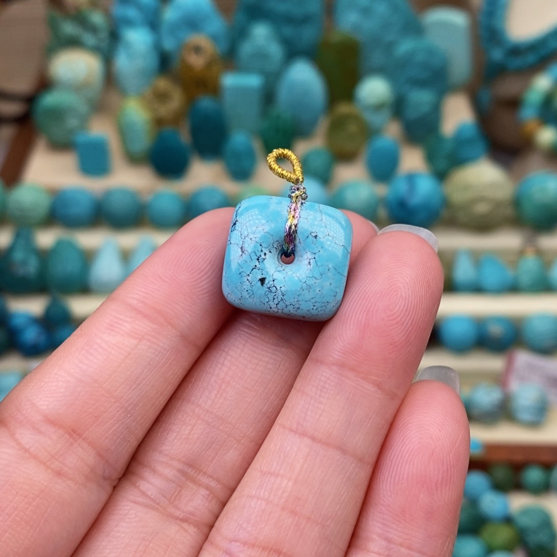 绿松石珠宝奇石未镶嵌15.5mm