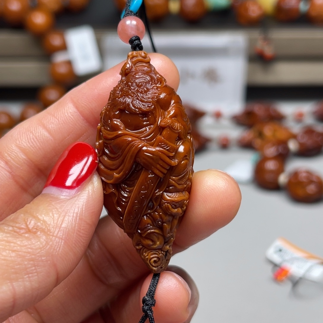 吊坠橄榄核佛道童同宗