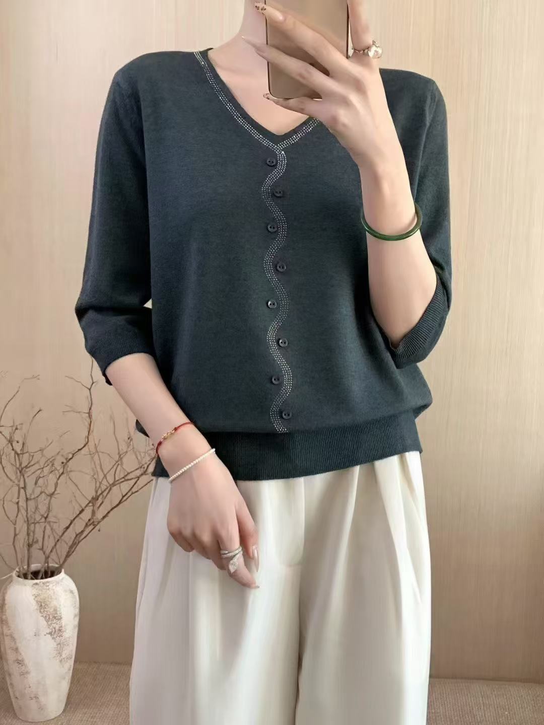 19  针织时尚夏季圆领上衣【日用百货】