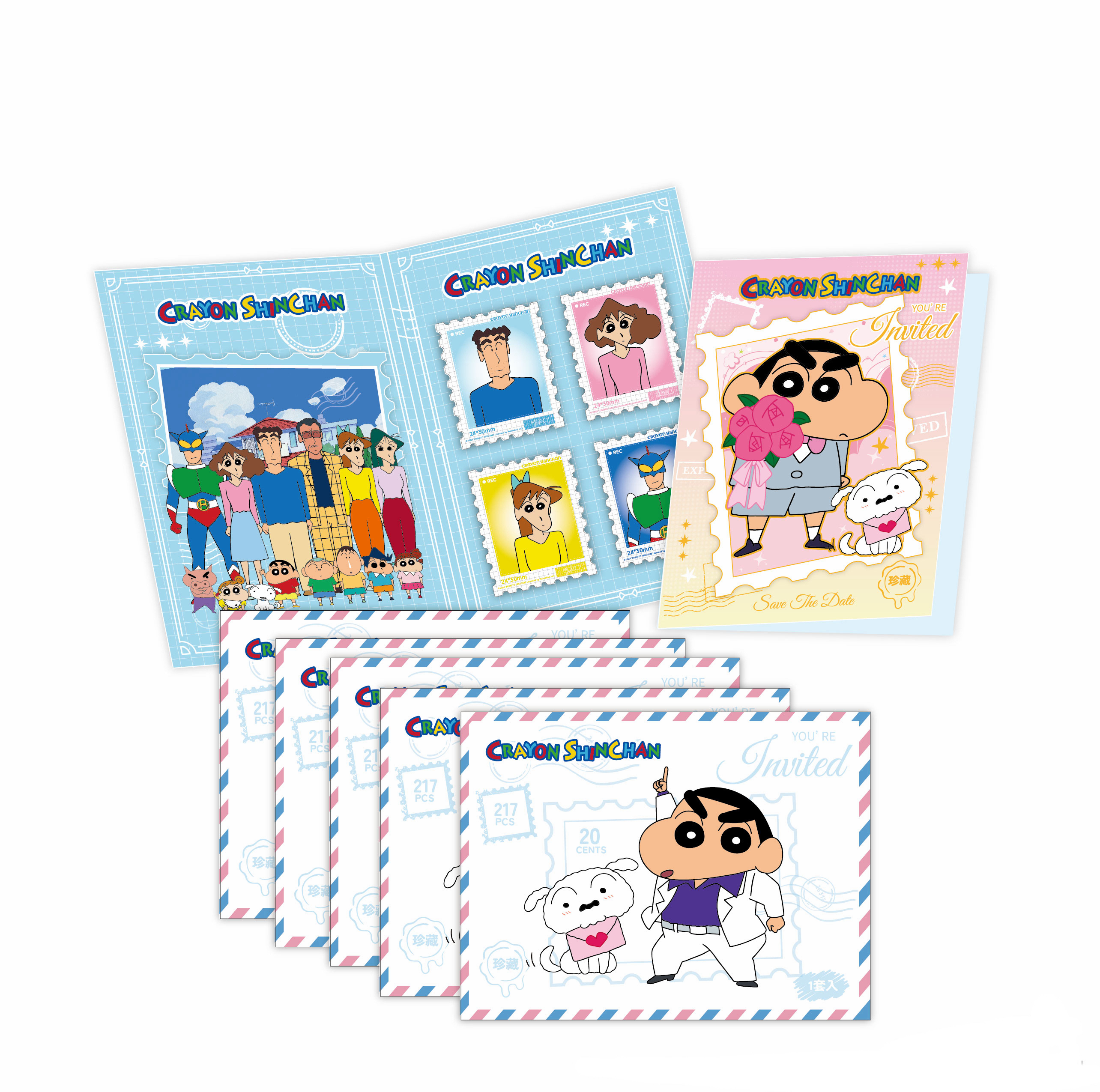 【叠叠】星鹞文创蜡笔小新珍藏邮集系列卡牌盲盒(国卡)