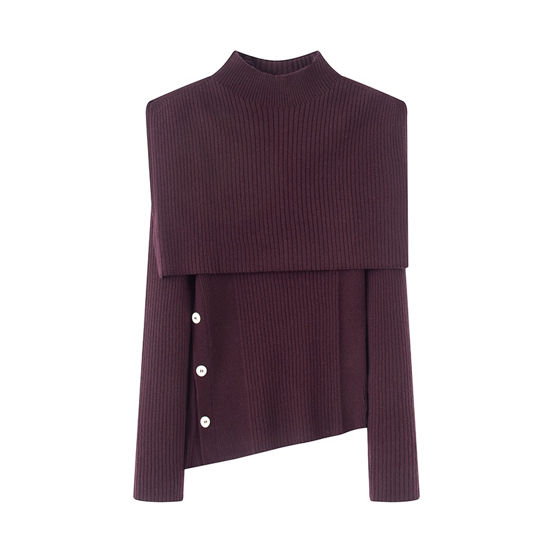 艾家2025年冬季新款时尚百搭披肩斗篷针织衫毛衣上衣女1354