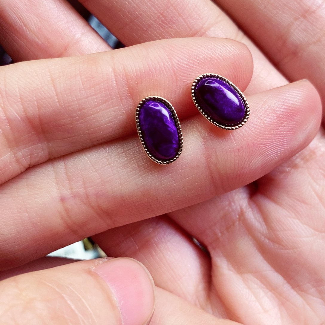 苏纪石（舒俱来）耳饰18K金镶嵌