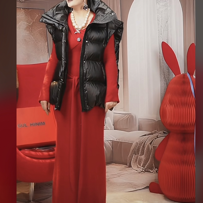 黑色马甲女士短款