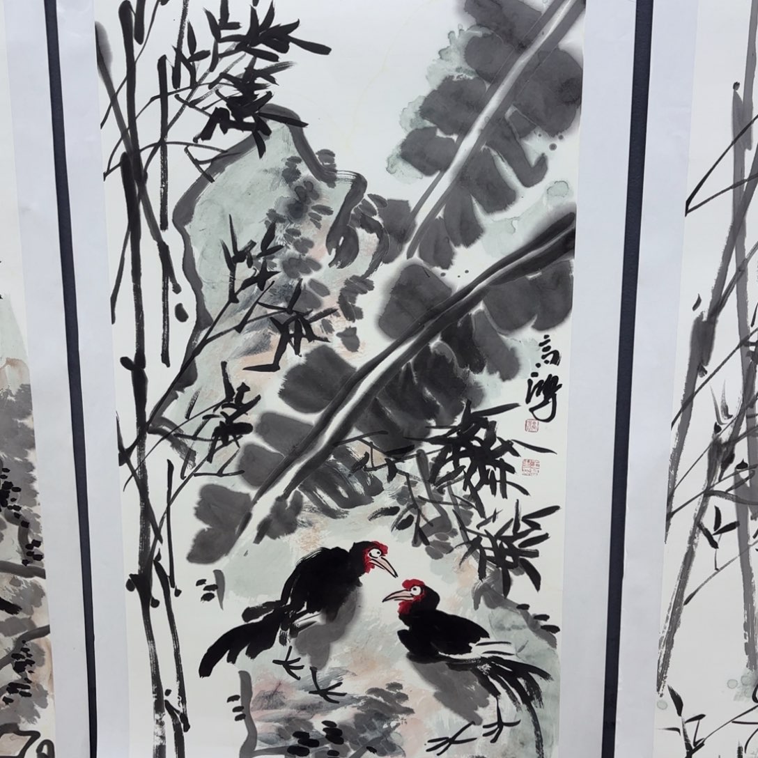 国画正**意高鸿斗方四尺童
