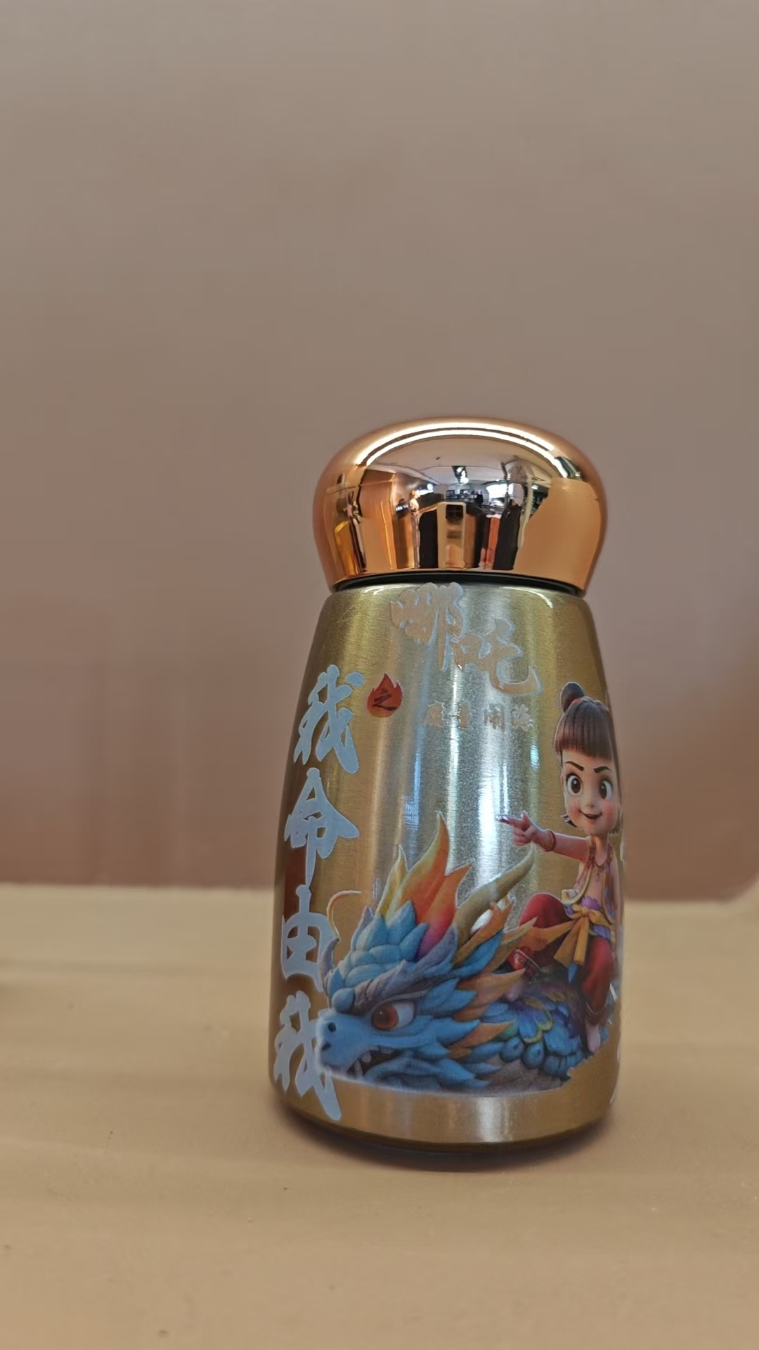 保温手绘风防锈好便携茶杯镜面保温杯中式纯手工水壶