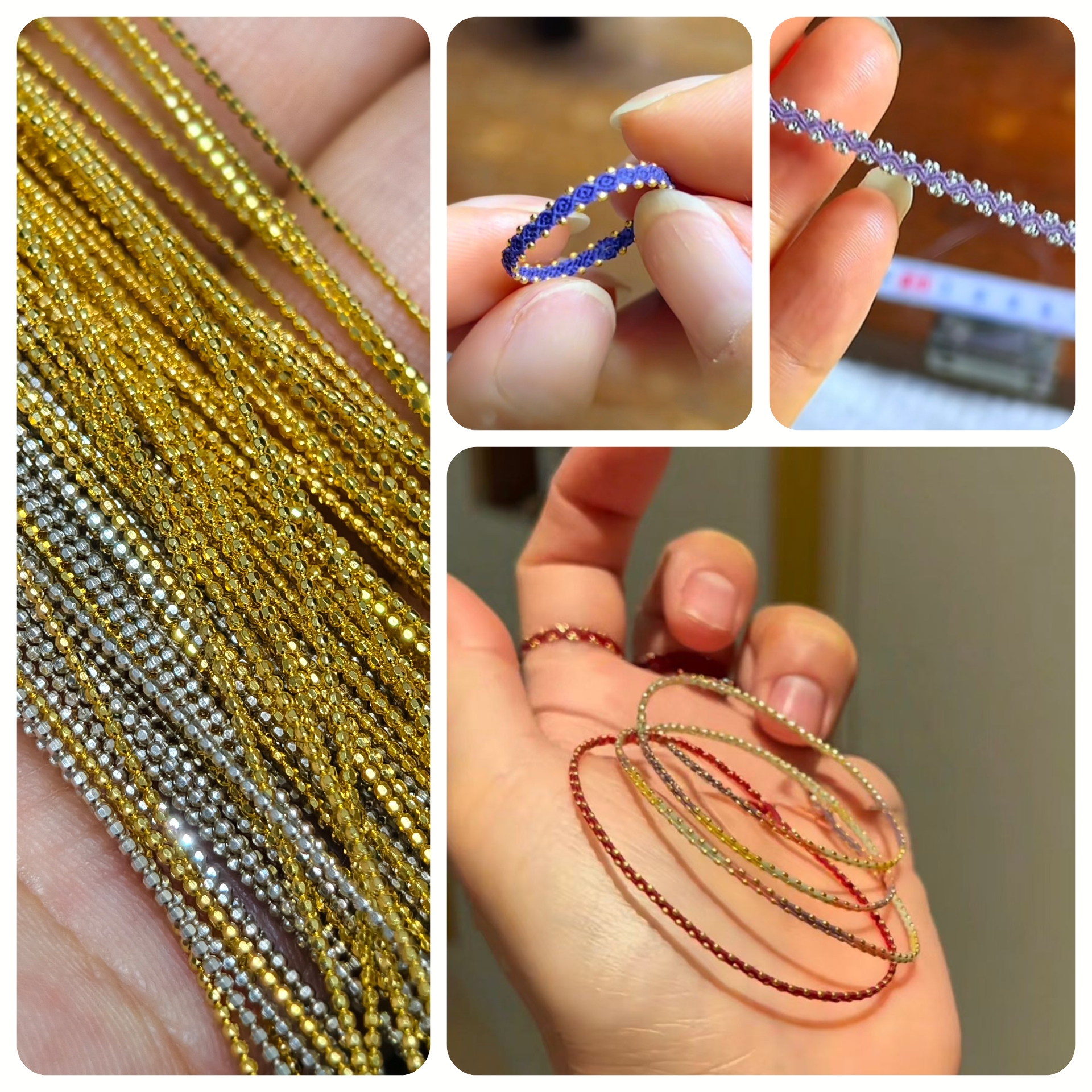 芝麻金芝麻银0.8mm芝麻珠0.1蜡线专用芝麻珠一份10mm约100颗