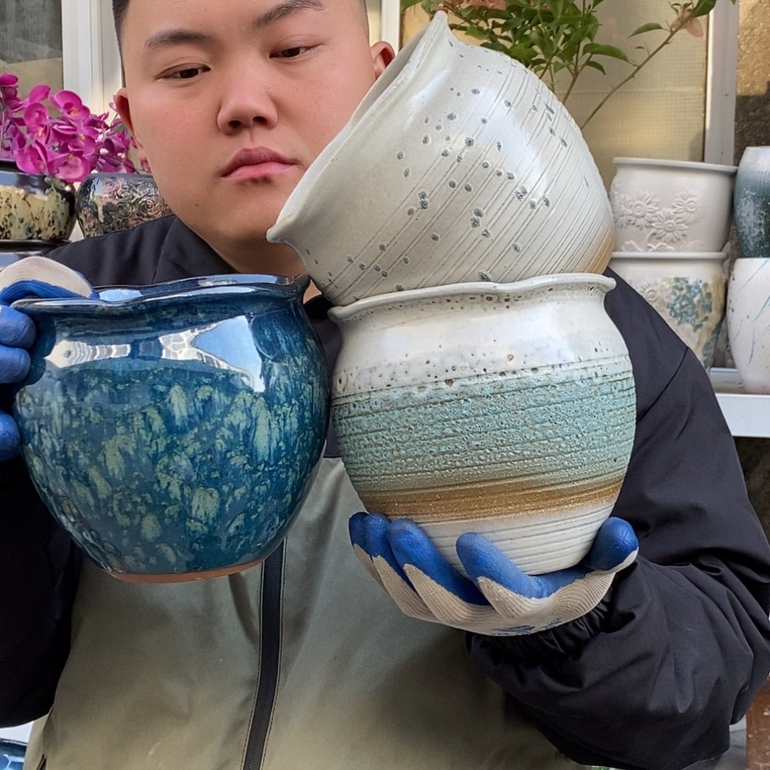 紫砂花盆口15高15福利