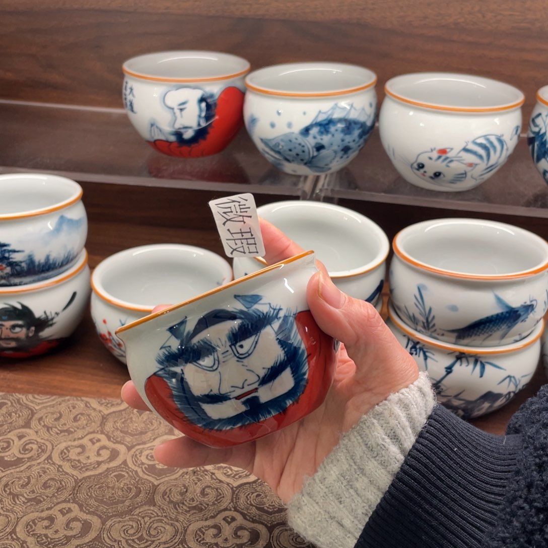 微瑕釉下彩纯手绘