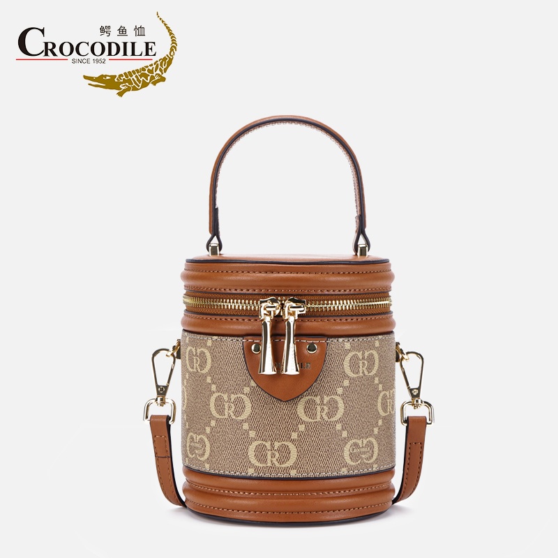 【大王和小张】鳄鱼恤发财桶圆筒手提包CB00036
