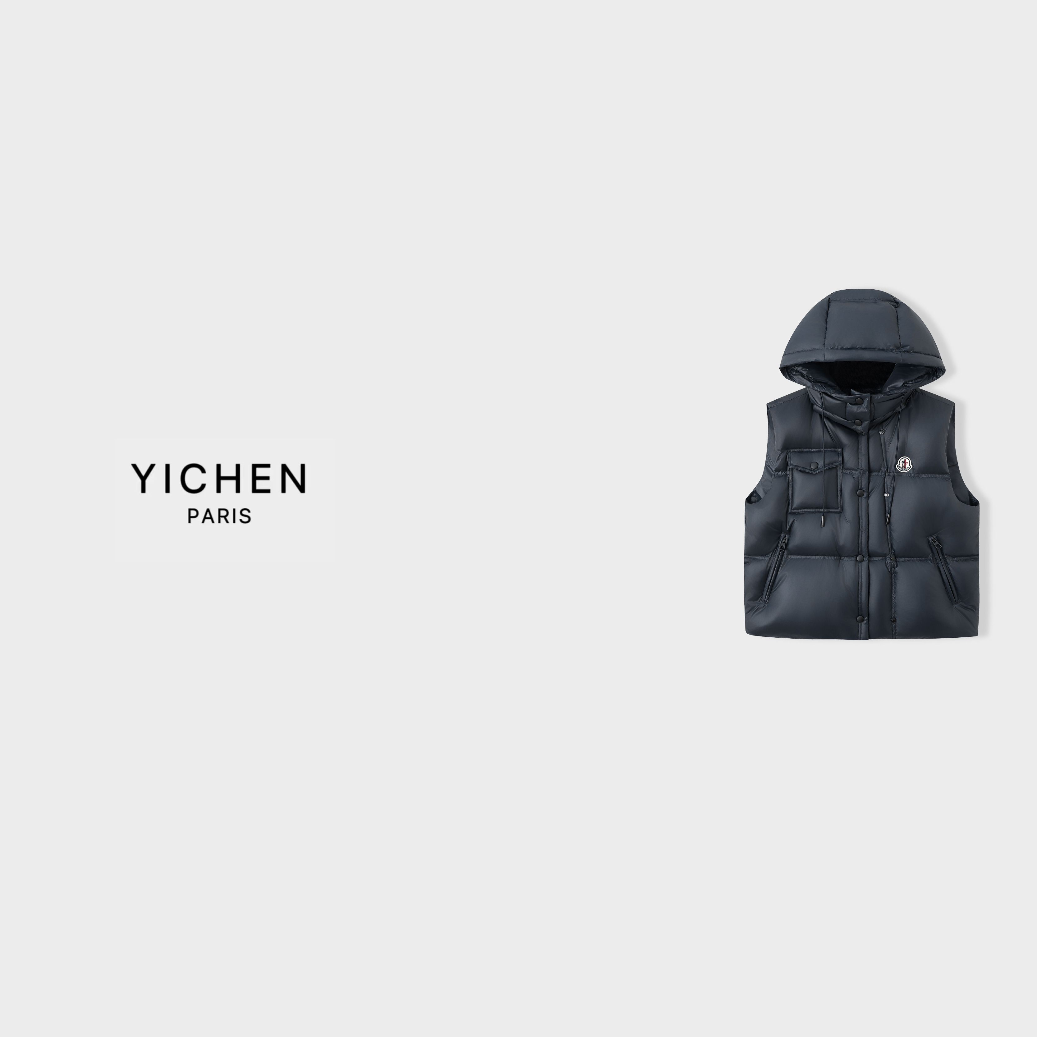 YC 深藏蓝 FW25 立领连帽羽绒马甲-4159
