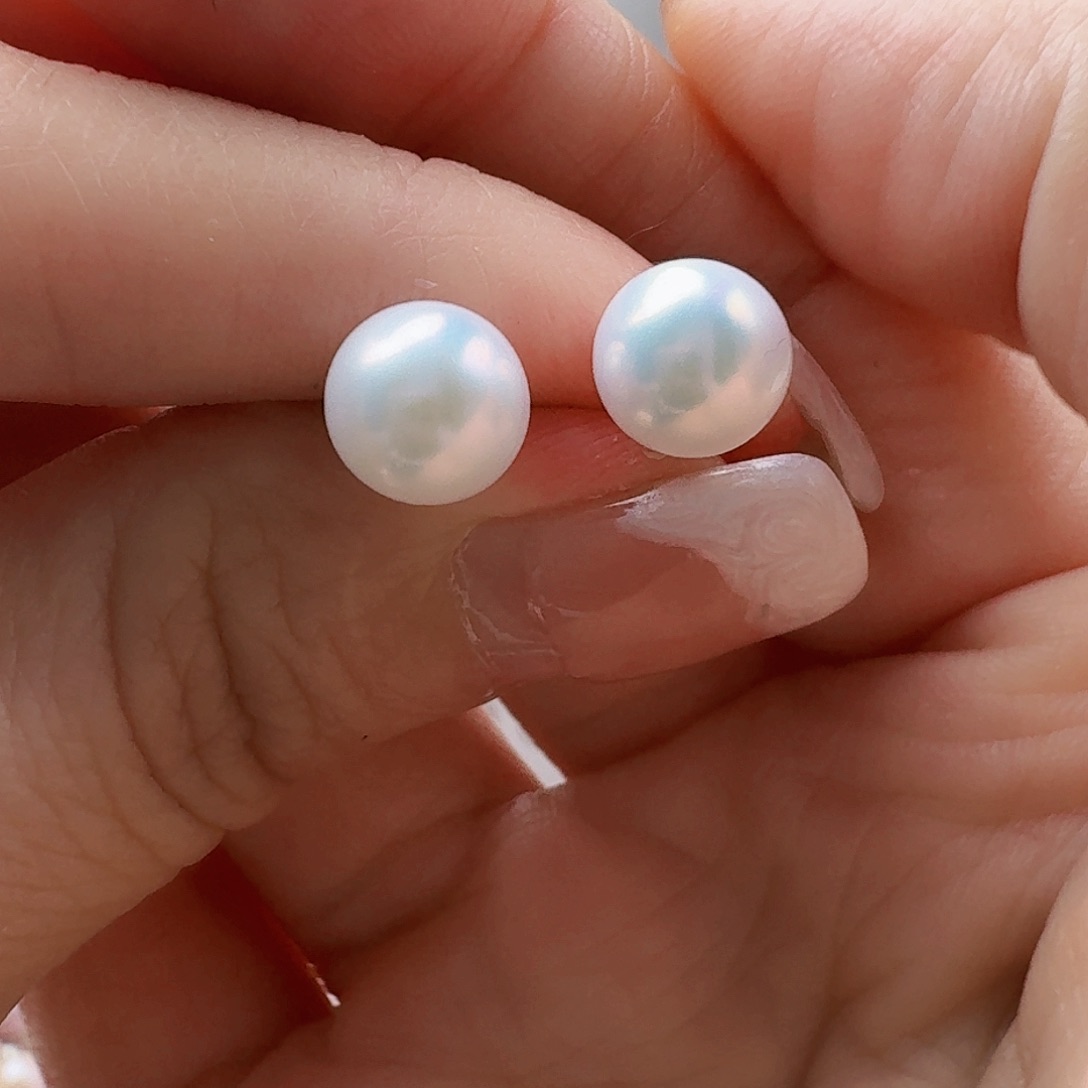 淡水珍珠耳饰银S925镶嵌O****瑶