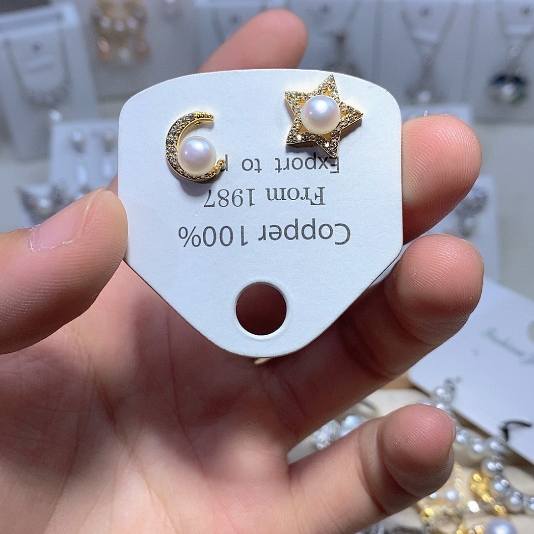 淡水珍珠耳饰银S925镶嵌