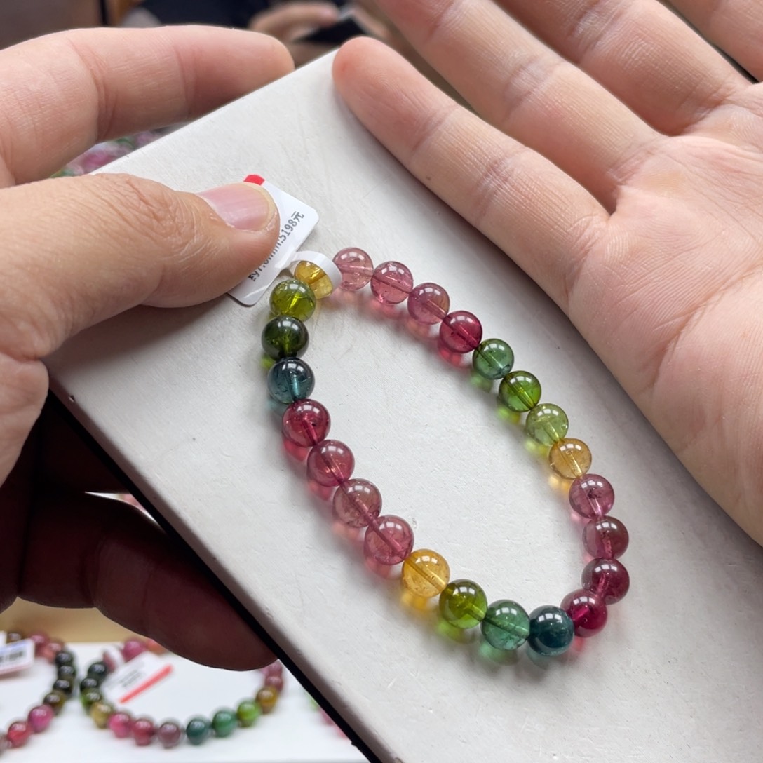 碧玺手串未镶嵌7.8mm.mmmmmmmmm