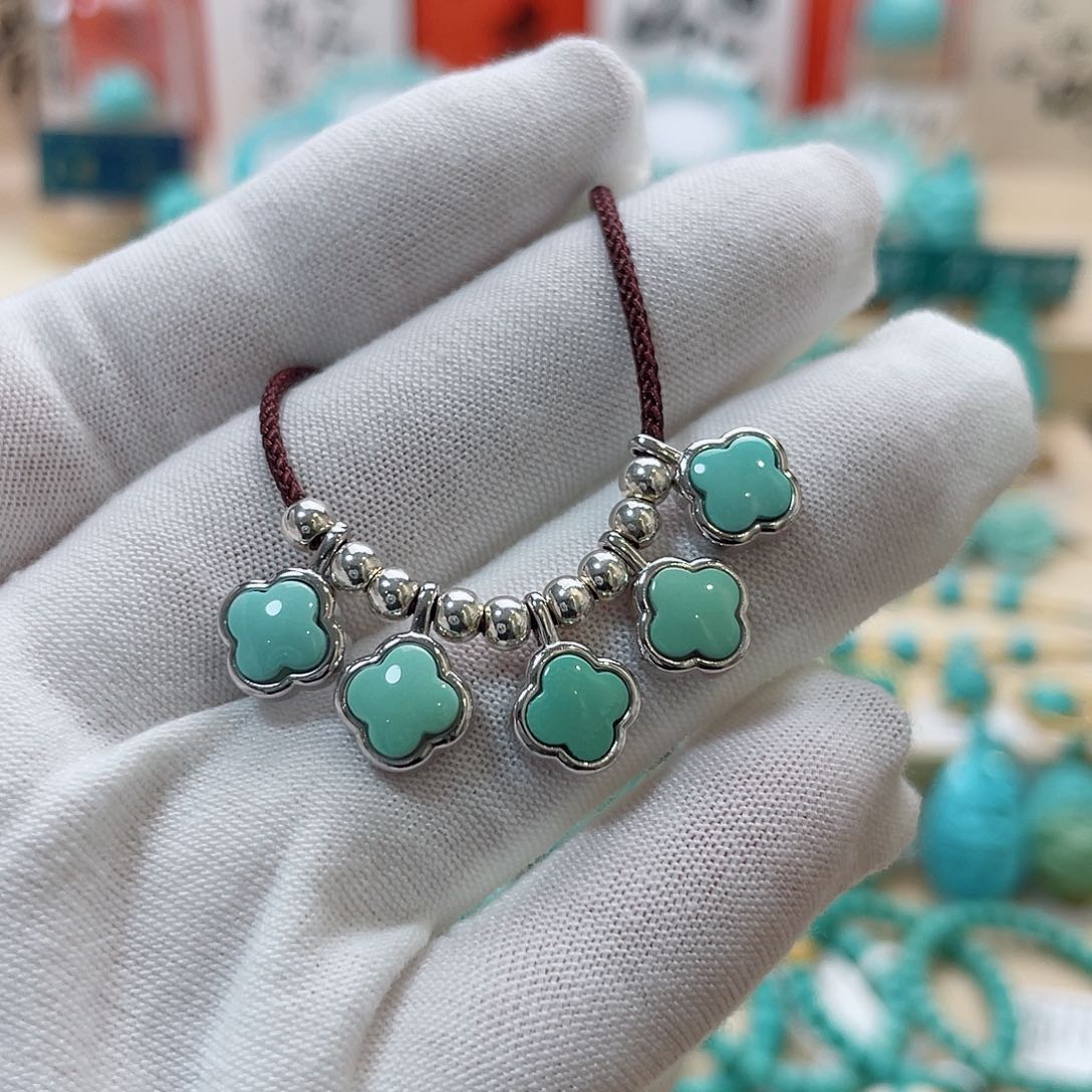 绿松石珠宝奇石银S925镶嵌