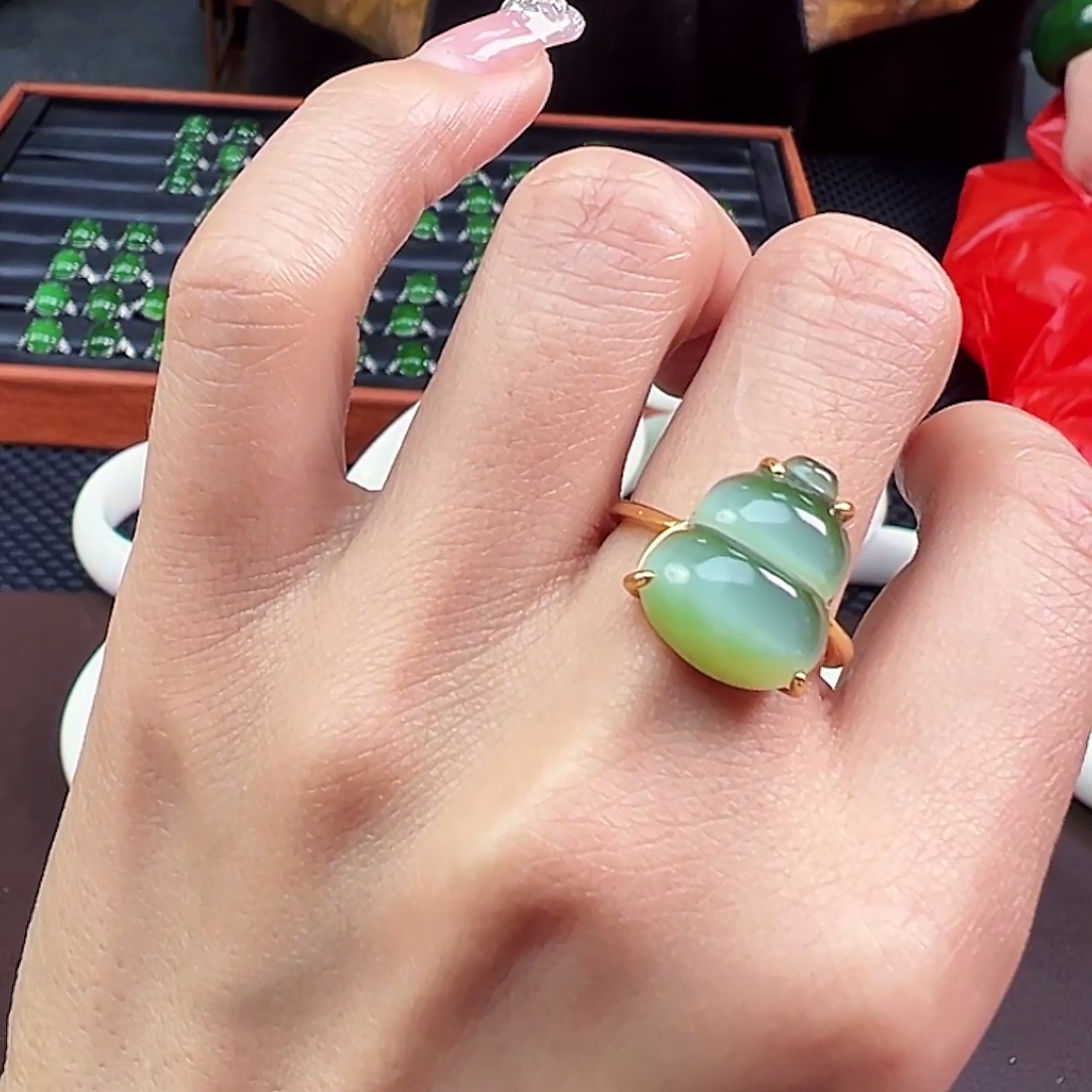 和田玉（碧玉）银S925镶嵌戒指