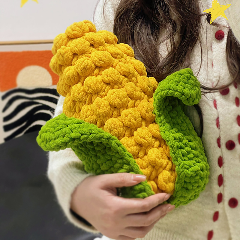 觅思织艺玉米抱枕diy毛线材料包冰条线钩针编织简单入门新手可做