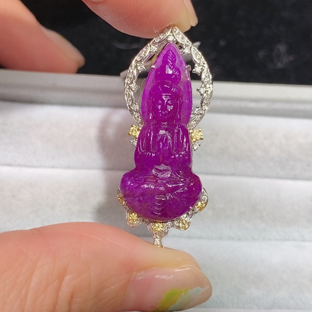 苏纪石（舒俱来）18K金镶嵌吊坠(不含链)