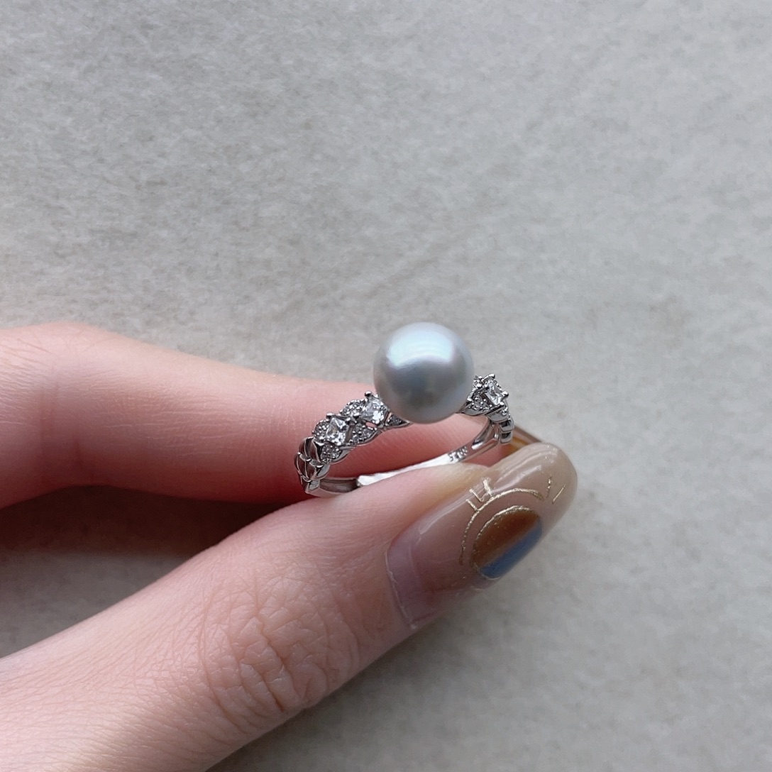 海水珍珠银S925镶嵌戒指66