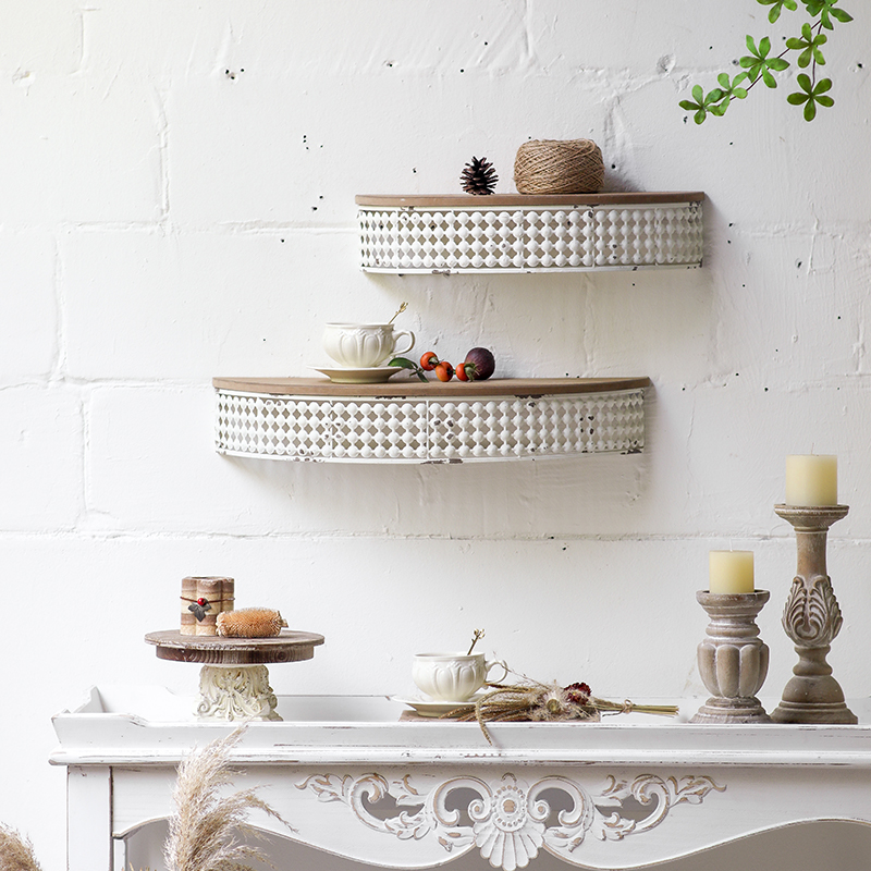侘寂风复古做旧装饰架搁板美式一字型餐厅咖啡店民宿艺术创意壁挂