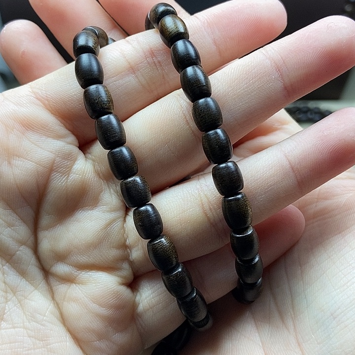 沉香手串0*0越南芽庄白奇楠沉水老料双圈0.6