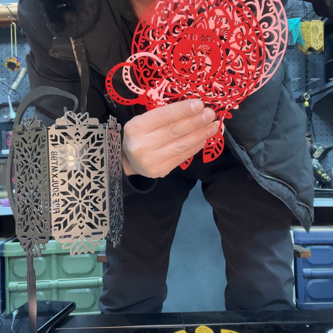 铁红色粉色印第安灯罩