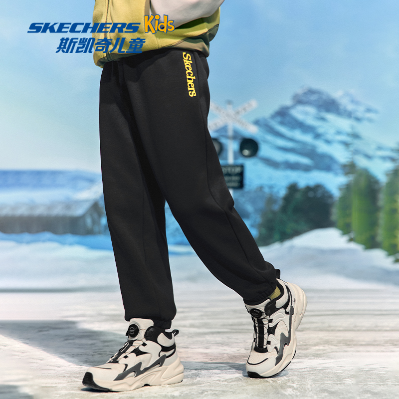 童装秋冬新款保暖针织长裤男女童舒适休闲裤子