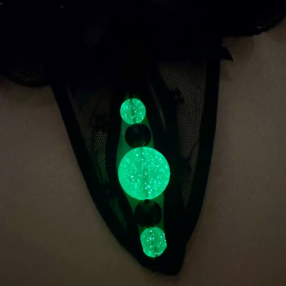 蕾丝夜光 低腰女士内裤 黑色百搭时尚网红弹力透气少女三角底裤