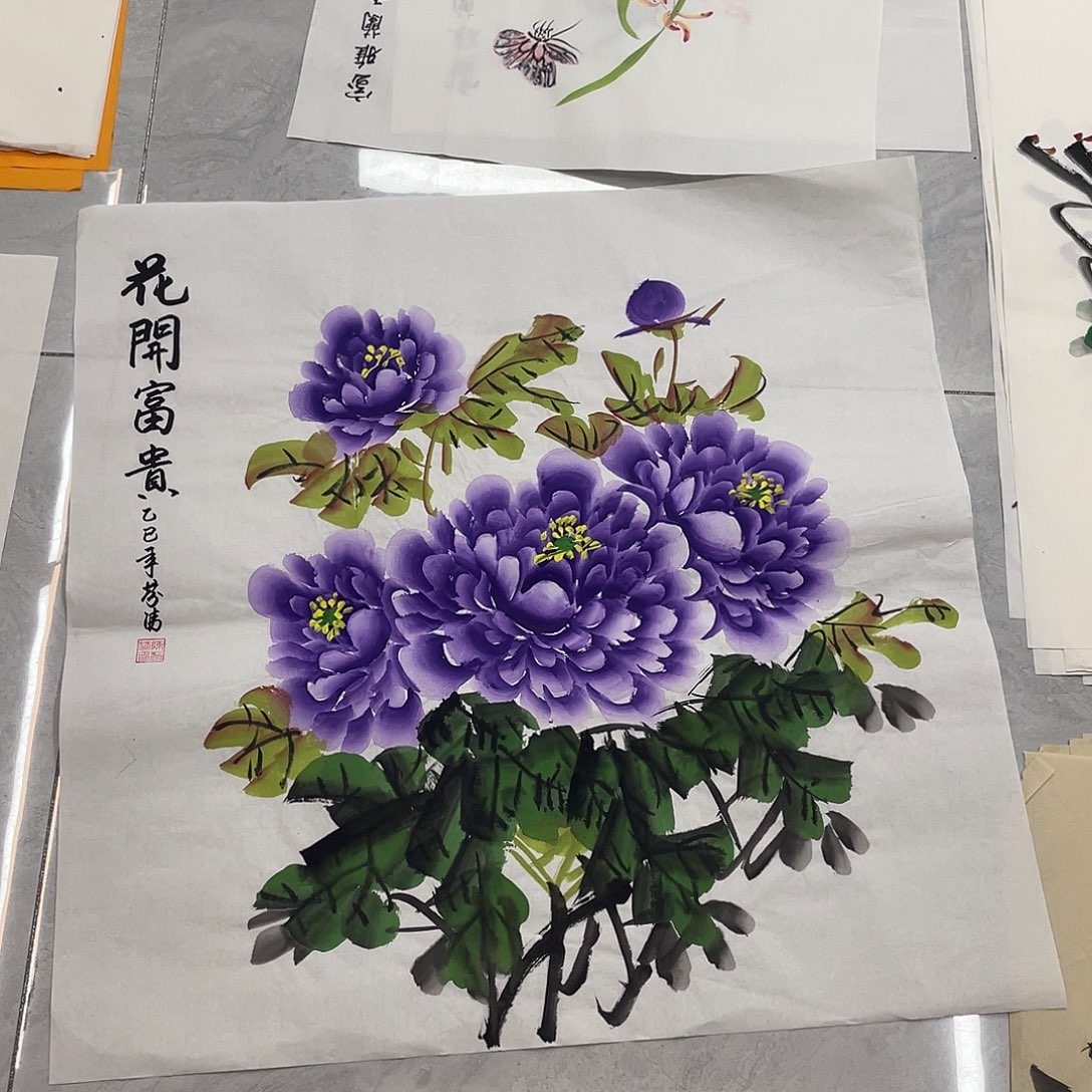 国画国画作品原稿70紫色