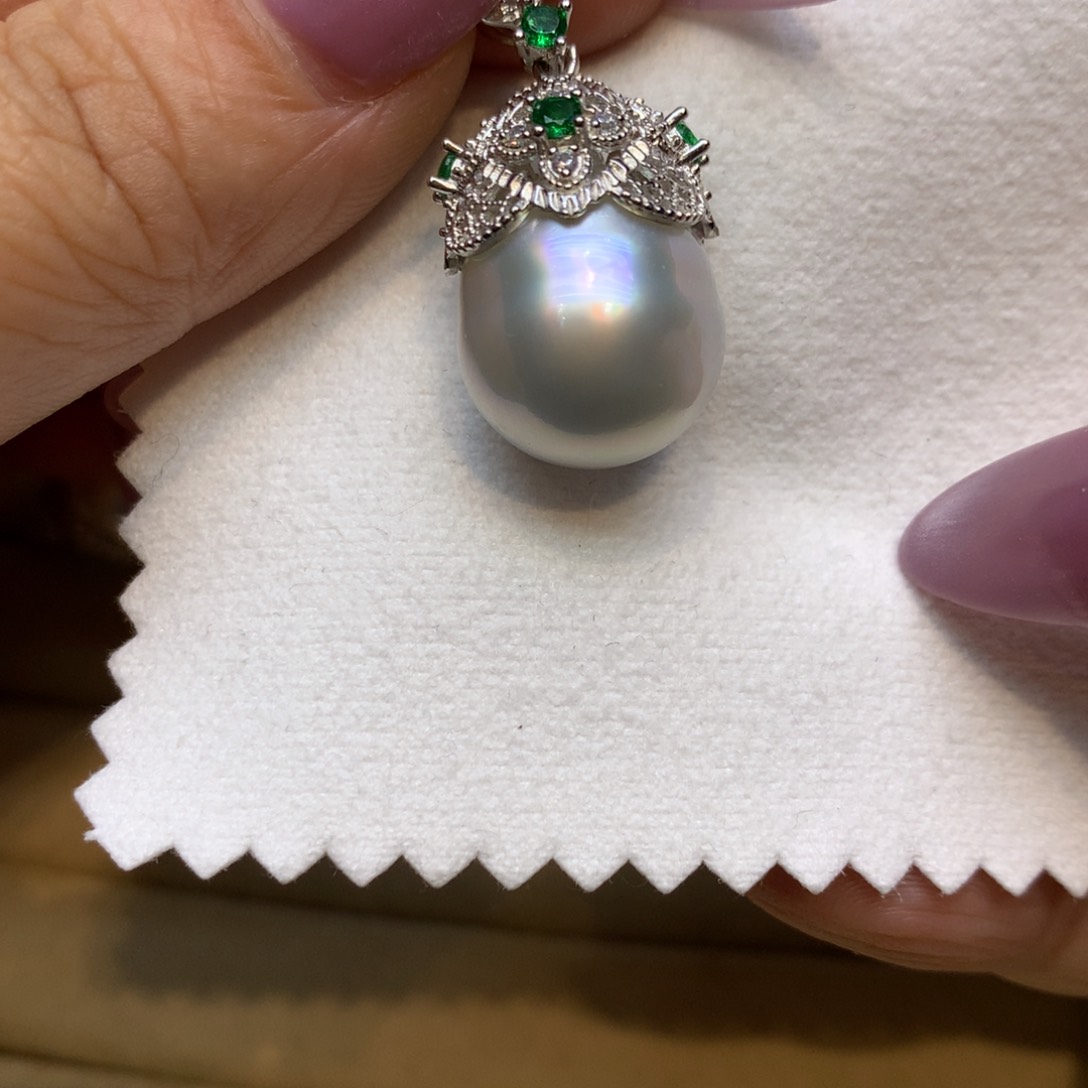 颈饰银S925镶嵌海水珍珠