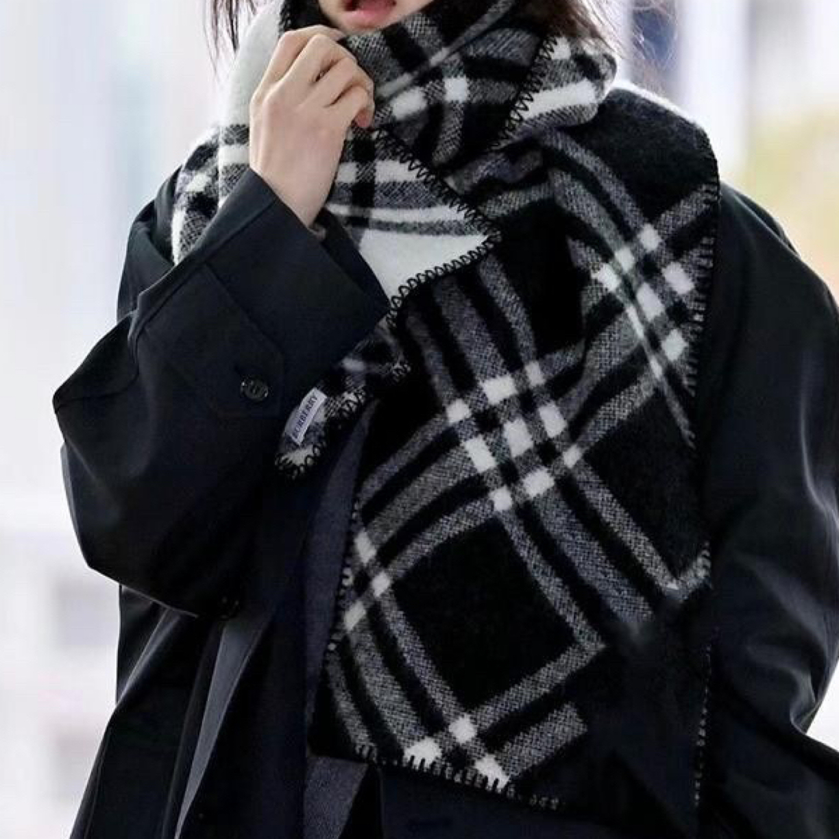 One Studio【B家同款双面格纹羊毛围巾】黄黑红三色！下单请备注谢谢
