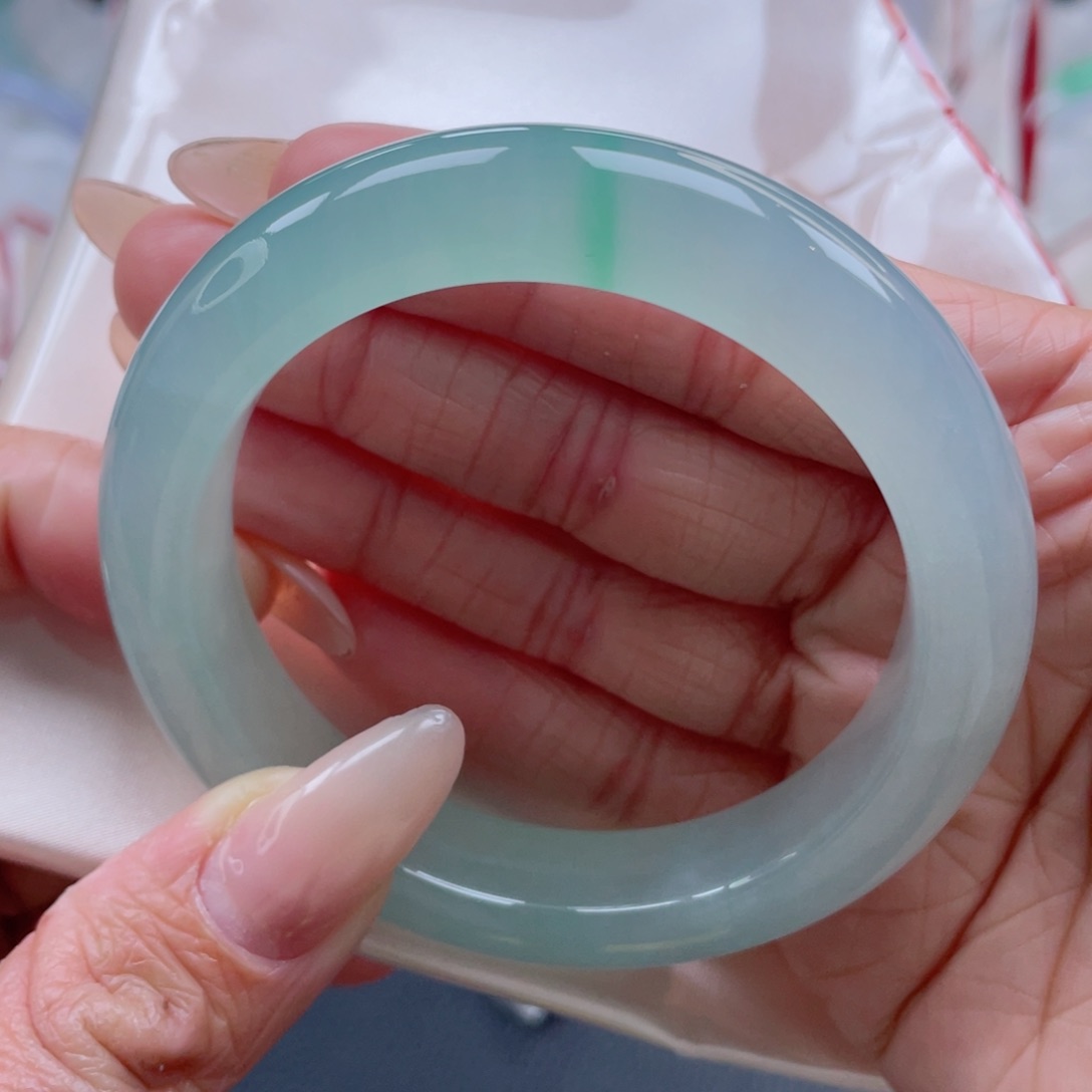 未镶嵌手镯翡翠56.3圈 王心凌女孩 一步到位 40号