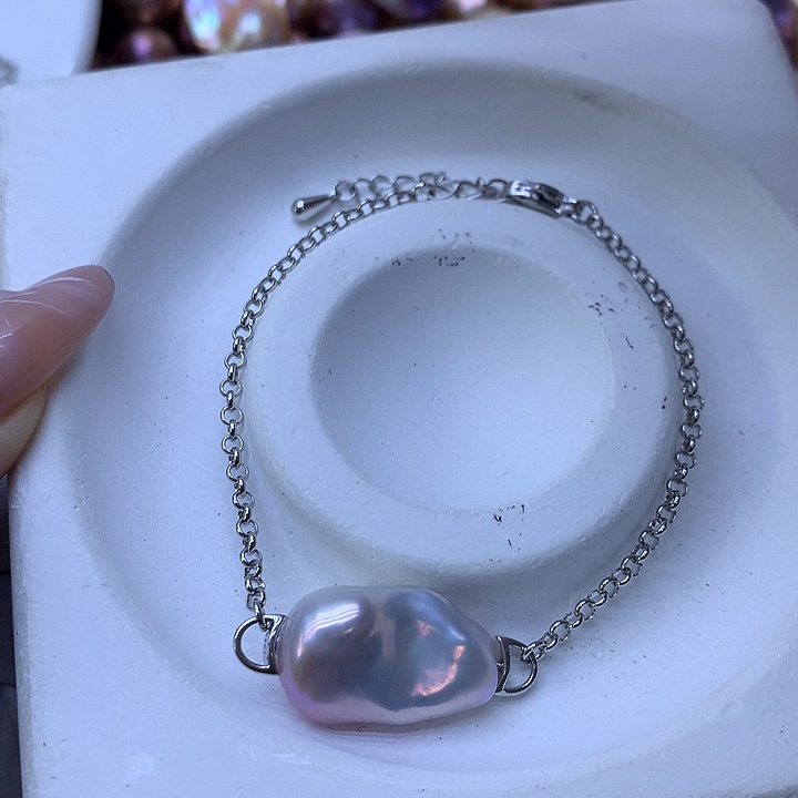 淡水珍珠耳饰银S925镶嵌