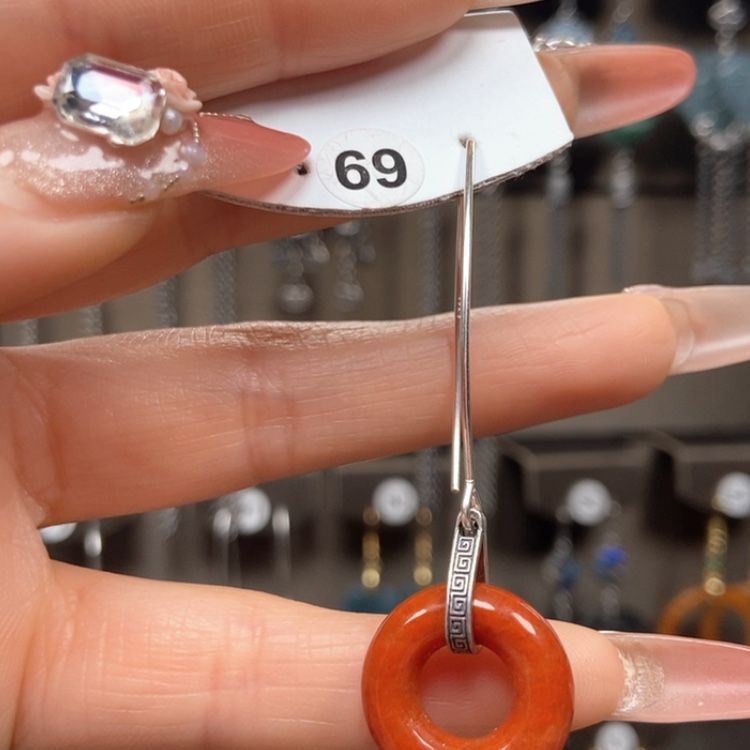 【闪购商品】翡翠耳饰银S925镶嵌优化耳饰