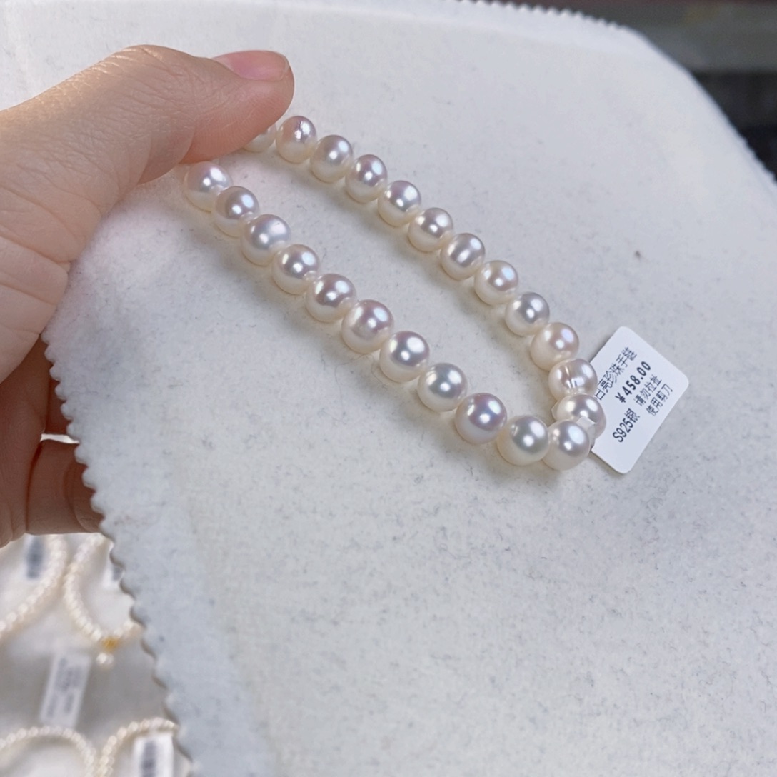 淡水珍珠手绳银S925镶嵌