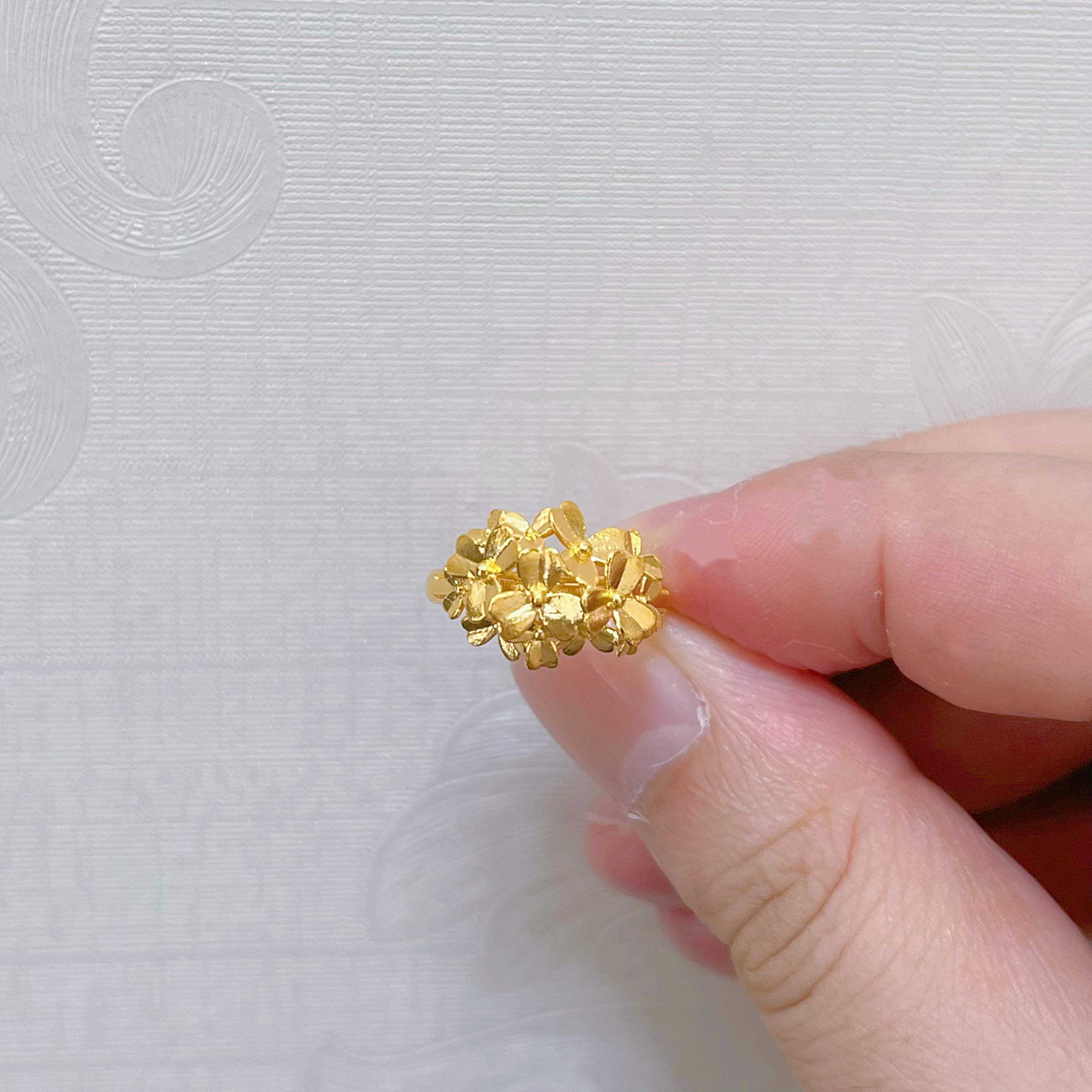 足金999花团锦簇繁花戒指活口时尚国潮